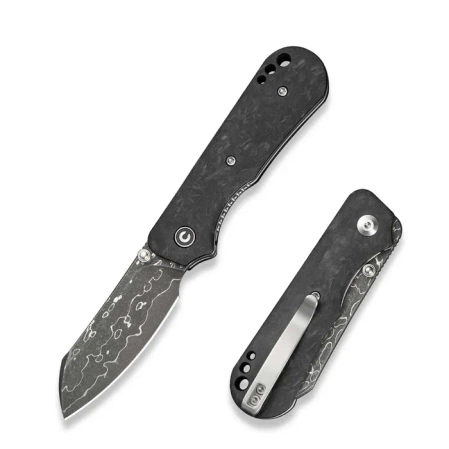 Nóż składany Civivi Crabby Shredded Carbon Fiber, Damascus by Ken Onion Jr. (C24055-DS1)