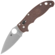 Spyderco Manix 2 Lightweight Sprint Run Knife Brown FRCP, Stonewashed CPM 15V by Eric Glesser (C101PBN15V2)