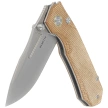 Nóż składany Remette Rhino MC319BR Brown Micarta, Stonewashed 14C28N