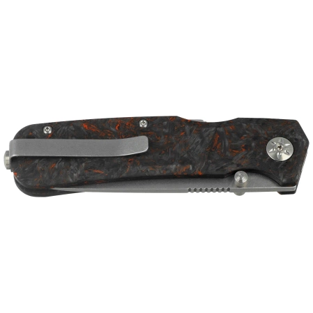Nóż składany Maserin 630 Pulse Black/Orange FatCarbon, Stonewashed MagnaCut by Igor Bortolussi (630/FCA)