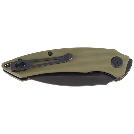 Kubey Knife Leaf Green G10, Black Stonewashed AUS-10 by Tiguass (KU333C)