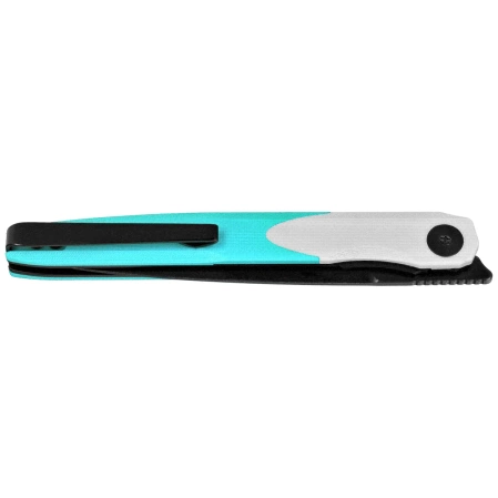 Nóż składany Bestechman Lanza White/Light Blue G10, Grey PVD 14C28N by Grzegorz Grabarski (BMK14D)