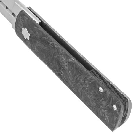 Maserin Daga Black/Silver FatCarbon, Satin Elmax by Attilio Morotti Knife (372/N)