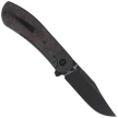 Bestech Vestige Black Titanium/Red Marbled Carbon Fiber Knife, Black Stonewashed MagnaCut by Justin Lundquist (BT2411C)