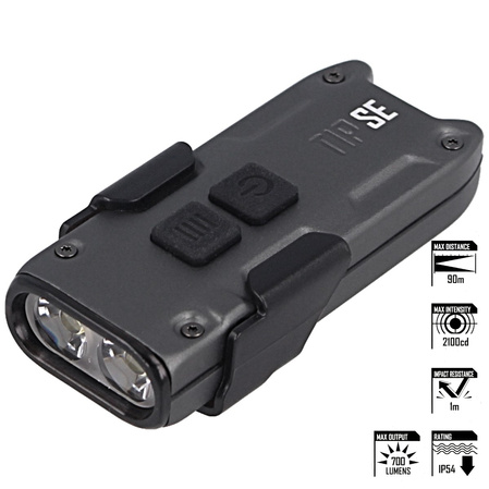 Latarka NiteCore TIP SE Metallic Gray 700 lm, Li-ion Battery/500mAh