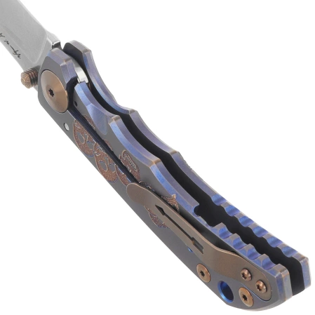 Nóż składany Spartan Blades Harsey Folder Special Edition Babe Blue Titanium, Bronze HW, Satin MagnaCut by William W. Harsey Jr. (SF5BABE)
