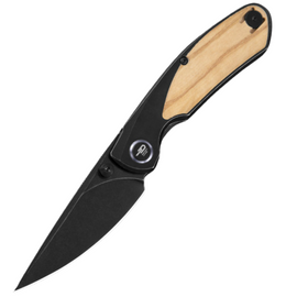 Bestech Lito Knife Black Titanium / Olive Wood, Black Stonewashed M390 by Ostap Hel (BT2307C)