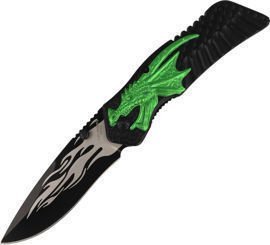 Nóż Herbertz Solingen Hit motyw 3D Green Dragon 90mm (582012)