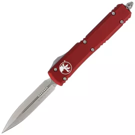 Nóż automatyczny OTF Microtech Ultratech D/E Merlot Red Aluminium, Stonewashed M390 by Tony Marfione (122-10MR)