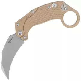 Nóż grawitacyjny Reate EXO-K Gravity Karambit Tan Aluminium, Stonewashed N690