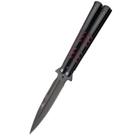 Nóż motylkowy Third Decor Habitat Balisong Black/Red Stainless Steel, Black 420 (16070R)