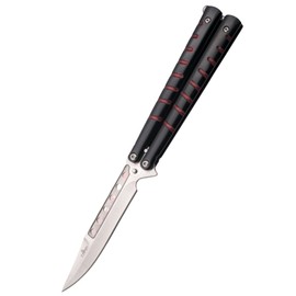 Nóż motylkowy Third Decor Habitat Balisong Black/Red Stainless Steel, Satin 420 (16071R)