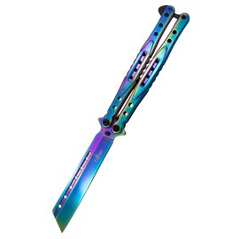 Nóż motylkowy Third Decor Habitat Balisong Bright Rainbow Stainless Steel, Bright Rainbow 420 (K2823W)