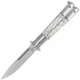 Nóż motylkowy Third Decor Habitat Balisong Pearl/Stainless Steel, Satin 420 (K2097)