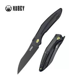 Nóż składany Kubey Barracuda Black Titanium, Black Coated M390 by Parsons Bladeworks (KB299B)