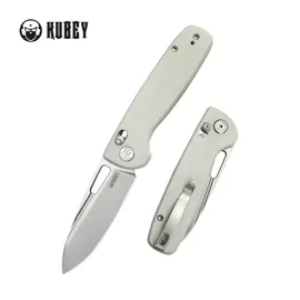 Nóż składany Kubey Bluff White G10, Sandblasted 14C28N by Garet Caronna (KU248C)