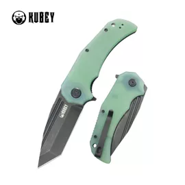 Nóż składany Kubey Bravo One Tanto Jade G10, Blackwashed AUS-10 by Mikkel Willumsen (KU318G)