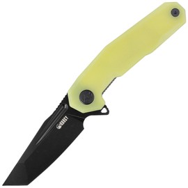 Nóż składany Kubey Carve Translucent Yellow G10, Blackwash AUS-10 (KB237J)