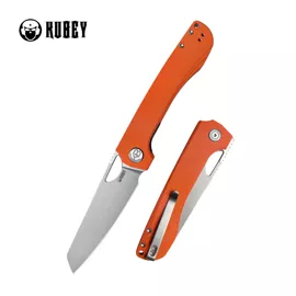 Nóż składany Kubey Elang Orange G10, Beadblasted AUS-10 by Sebastian Irawan (KU365A)