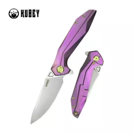 Nóż składany Kubey Nova Purple Titanium, Bead Blasted 14C28N (KB235D)