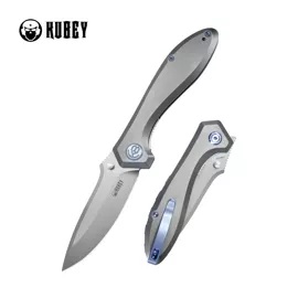 Nóż składany Kubey Ruckus Gray Titanium, Beadblasted CPM 20CV by Sherif Manganas (KB314Q)