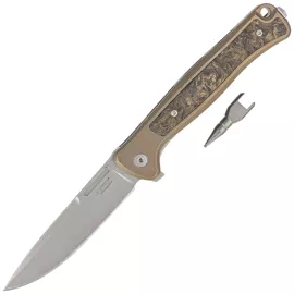 Nóż składany LionSteel Skinny Bronze Titanium/Gold Dark Matter Carbon Fiber, Stonewashed MagnaCut by Molletta (SK01 BR)