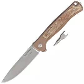 Nóż składany LionSteel Skinny Earth Aluminium/Natural Canvas Micarta, Stonewashed by Molletta (SK01A ES)