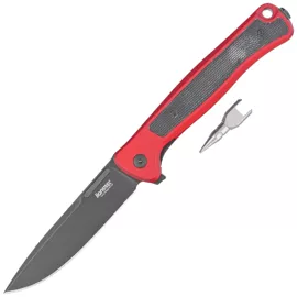 Nóż składany LionSteel Skinny Red Aluminium/Black Canvas Micarta, Old Black MagnaCut by Molletta (SK01A RB)