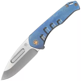 Nóż składany Medford Praetorian Slim D/P, Blue Titanium, Bronze HW/Clip, Tumbled S45VN by Greg Medford (MK2084TD-37A2-T1C1-Q4)