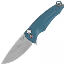 Nóż składany Medford Smooth Criminal Tumbled Blade, Blue Handle, Flamed HW/Clip, S45VN (MK0394TQ-44AU-TFCF-Q4)