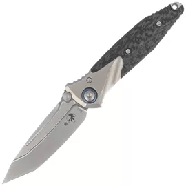 Nóż składany Microtech Socom Bravo Mini T/E Titanium/Carbon Fiber, Blue HW, Bead Blasted M390 by Tony Marfione (261M-7CFTI)