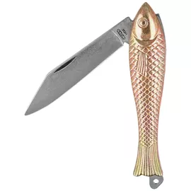 Nóż składany Mikov Fishlet 130 Gold, Stonewashed 420 (130-NZn-1/ZL STONEWASHED)