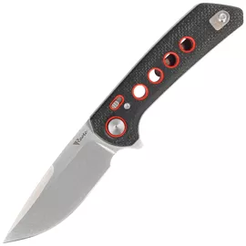 Nóż składany Reate PL-XF-11 Black Micarta/Red G10 Inlay, Stonewashed Nitro-V