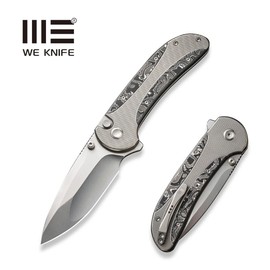 Nóż składany WE Knife Zizzit Grey Titanium/Aluminium Carbon Fiber, Polished Bead Blasted CPM 20CV (WE23031-2)