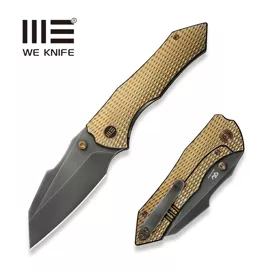 Nóż składany WeKnife High-Fin XL Golden Titanium, Gray Polished CPM 20CV by Gavko Knives (WE24010-3)