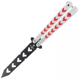 Nóż treningowy Third Decor Habitat Balisong White/Red Aluminium, Black 420 (K2813-2)