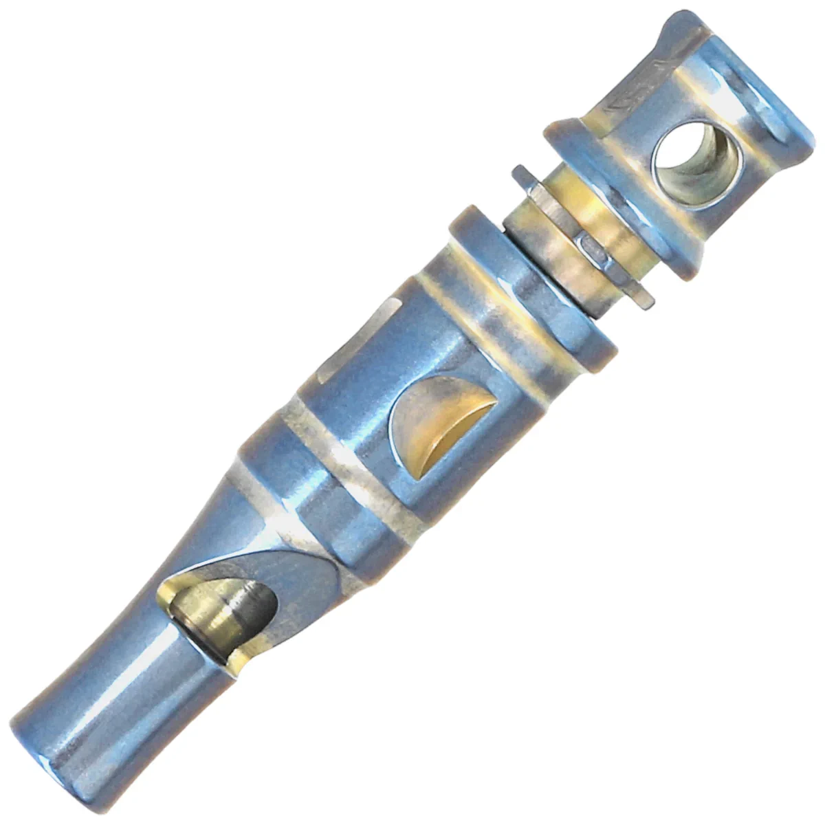 Gwizdek sygnalizacyjny Bestech Whistle Blue/Gold Titanium z łańcuszkiem (BM02A)