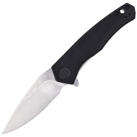 Nóż Kubey Knife Cadmus, Black G10, Etched Damascus by Max (KU055E)