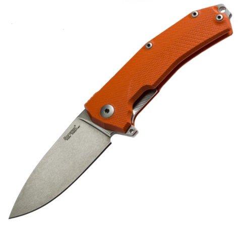 Nóż LionSteel KUR G10 Orange, Stone Washed Blade (KUR OR)