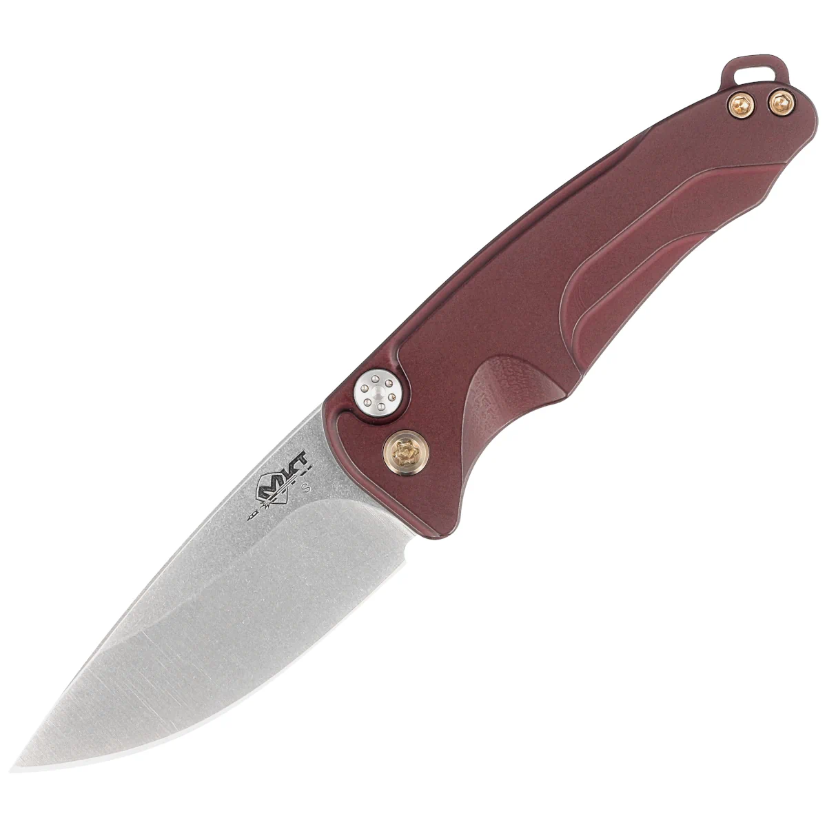 Nóż automatyczny Medford Smooth Criminal Auto Tumbled Blade, Red Handles, Bronze HW/Clip, S45VN (MKA0394TQ-41AR-T1C1-Q4)