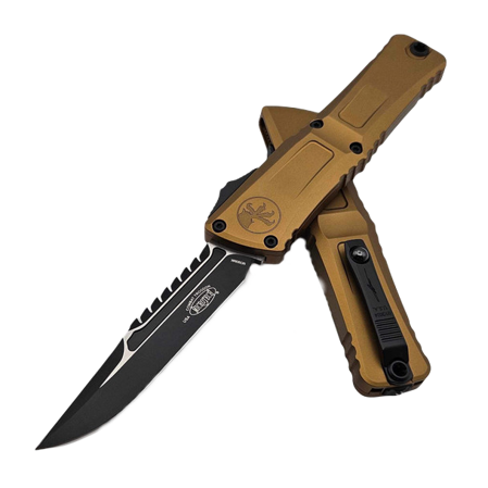 Nóż automatyczny OTF Microtech Combat Troodon Interceptor Gen III Signature Tan Aluminium, Black M390MK by Tony Marfione (1217-1TAS)