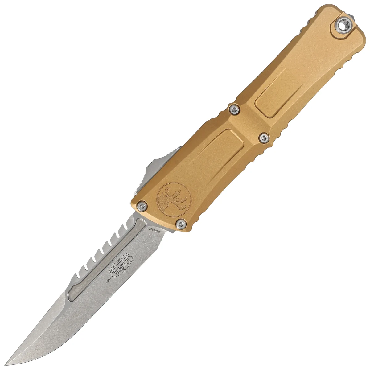 Nóż automatyczny OTF Microtech Combat Troodon Interceptor Gen III Signature Tan Aluminium, Stonewashed M390MK by Tony Marfione (1217-10TAS)