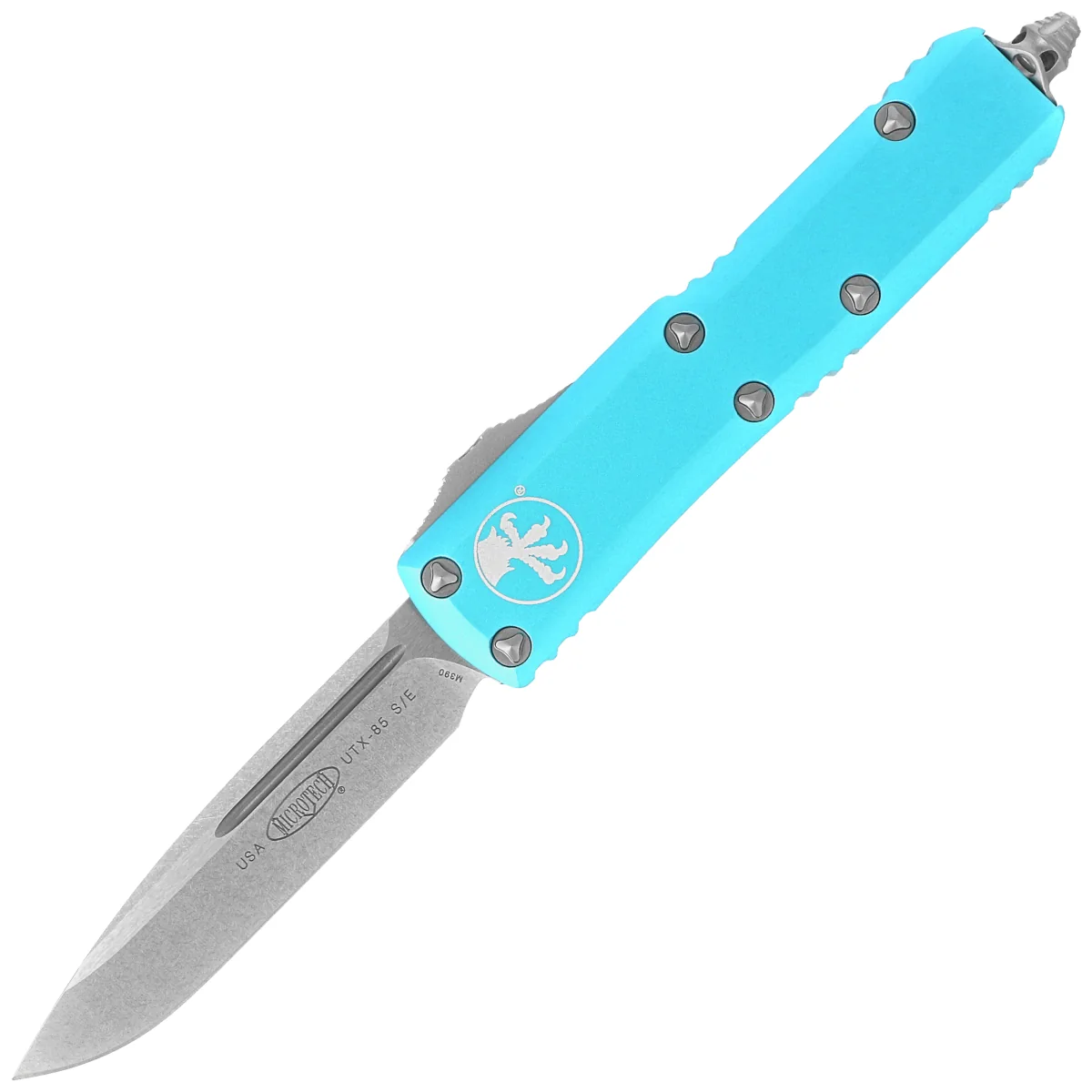 Nóż automatyczny OTF Microtech UTX-85 S/E Turquoise Aluminium, Stonewashed M390 (231-10TQ)