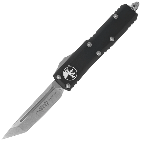 Nóż automatyczny OTF Microtech UTX-85 T/E Black Aluminium, Stonewashed M390 (233-10)