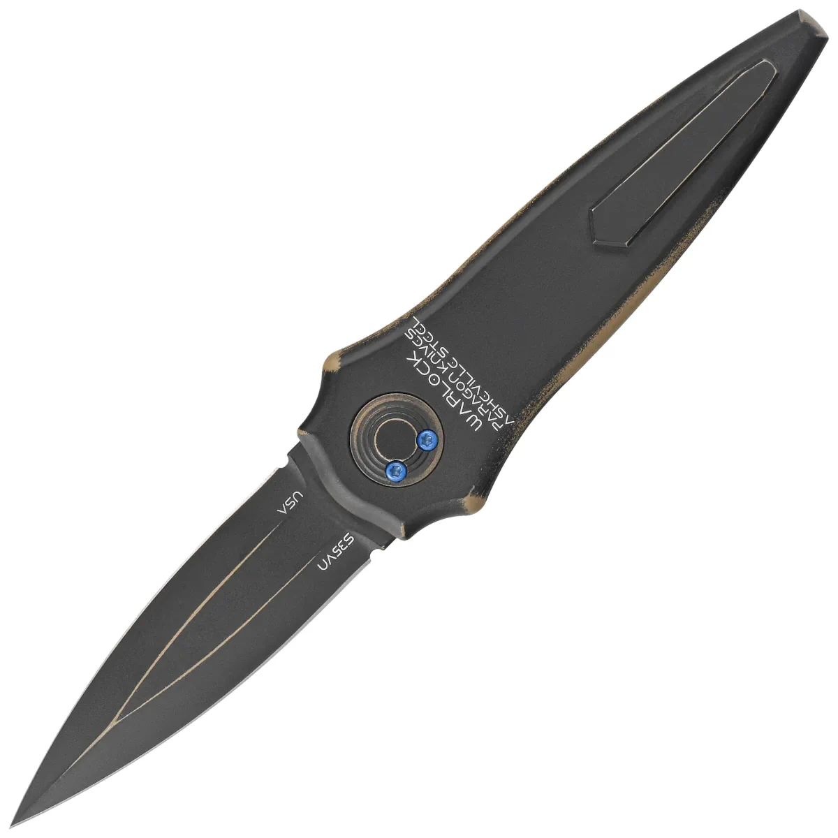 Nóż grawitacyjny Paragon Warlock-X Smooth Black Aluminium, Black Cerakote CPM S35VN (WLOCX-DUNE-THEME)