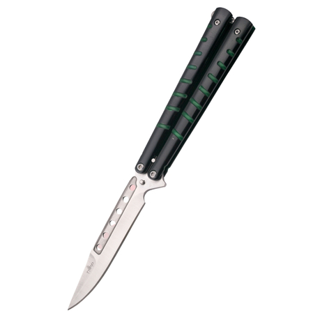 Nóż motylkowy Third Decor Habitat Balisong Black/Green Stainless Steel, Satin (16071V)