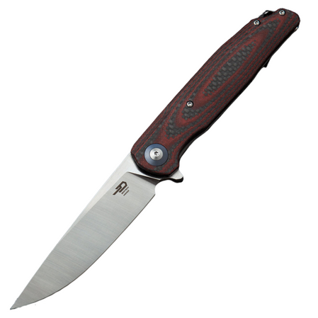 Nóż składany Bestech Ascot Red Carbon Fiber/G10, Satin D2 (BG19F)