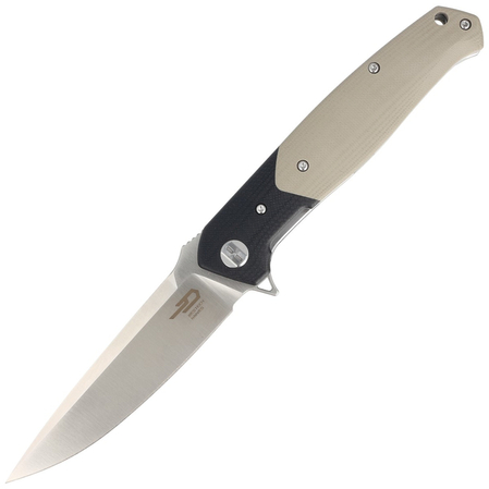 Nóż składany Bestech Swordfish Black / Beige G10, Satin D2 (BG03B)