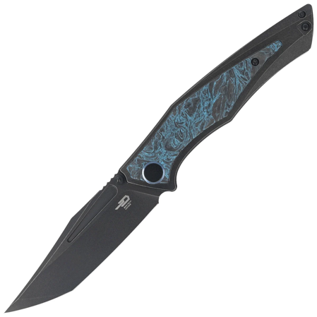 Nóż składany Bestech Togatta Black Titanium/Black-Blue Carbon Fiber, Black Stonewashed M390 by Koens Craft (BT2102H)