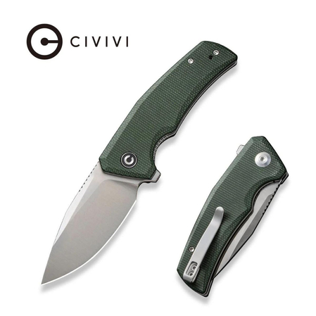 Nóż składany Civivi Regulatron Green Canvas Micarta, Satin Nitro-V (C23006-2)